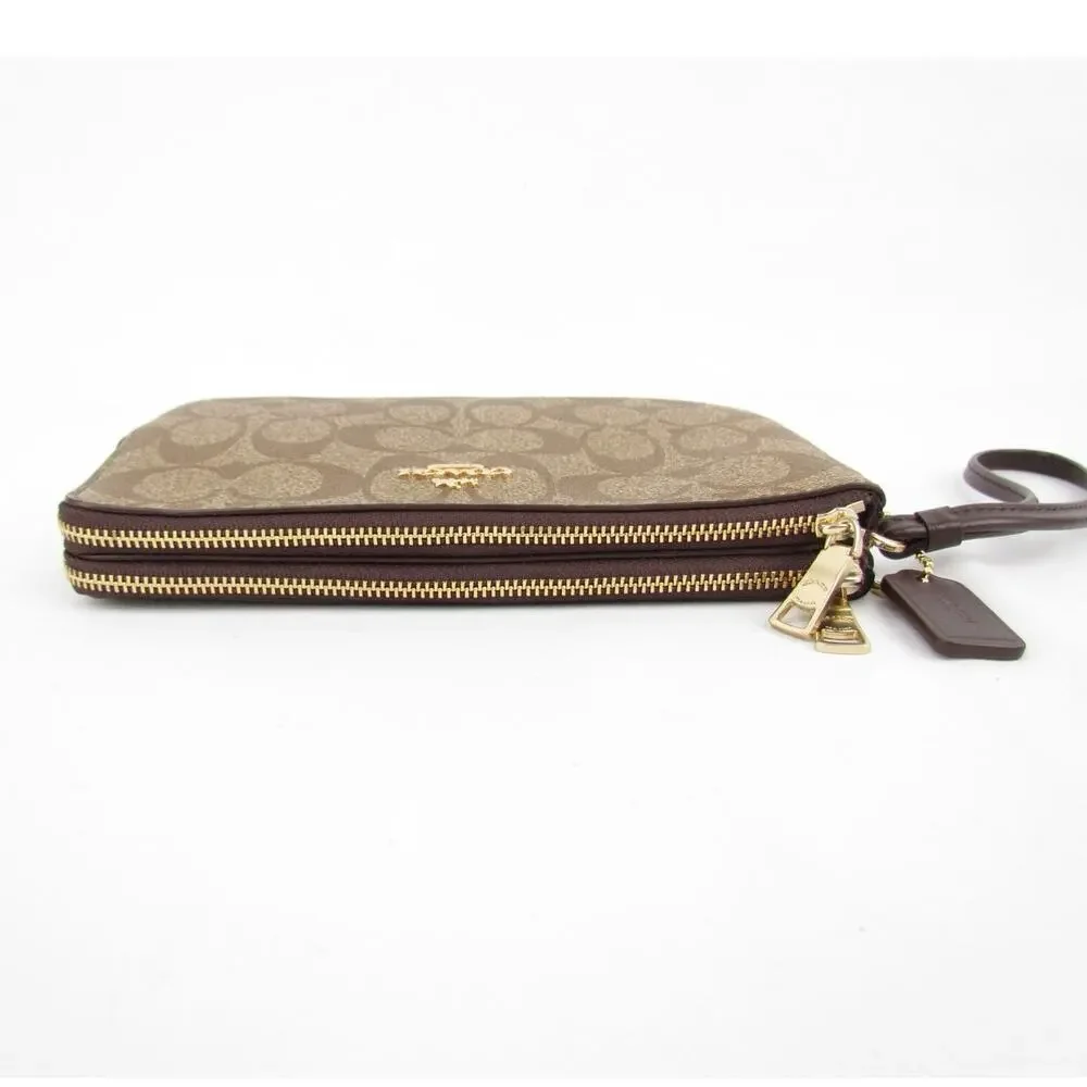 Coach Signature Double Zip Wristlet